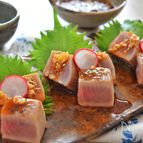 「炙り鮪の葱ソース」焼肉のたれを和風にチェンジ