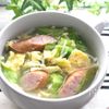 食べるスープ、キャベツ、えのき茸、ウインナーで簡単!