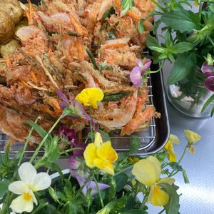 そら・ゆずの作ってみた!投稿(玉ねぎのかき揚げ　野菜だけでご馳走！)