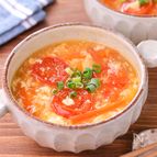 【ミニトマトとにんじんの卵スープ】さっぱり酸味のある中華風♪