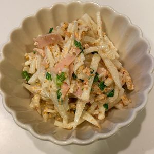 みわの作ってみた!投稿(ヘルシーで簡単♪大根とハムのごまマヨサラダ)