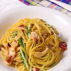 パパッとできる♪たこと水菜の和風パスタ