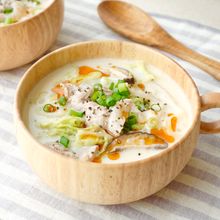 【白菜のごま味噌豆乳スープ】濃厚豆乳スープ♪