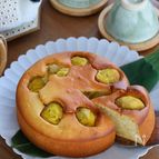 混ぜて焼くだけ！おせちリメイク【米粉栗きんとんケーキ】
