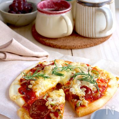 サクッモチッ♡ポリ袋で簡単美味しい♪米粉のクリスピーピザ