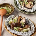 レモンでさっぱり味！ホイル焼きしいたけのねぎ塩がけ