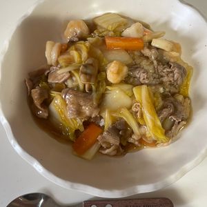 ミキティの作ってみた!投稿(シーフードミックスでとろ〜りあんかけ中華丼)