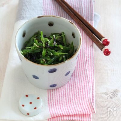 ピーマンの塩昆布ナムル。