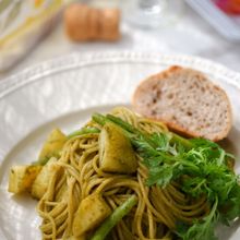 ジェノバ風春菊deヘルシーwaパスタ