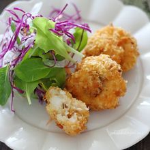 バッター液不要でパン粉がきれいに付く♪　えび＆帆立のカツ