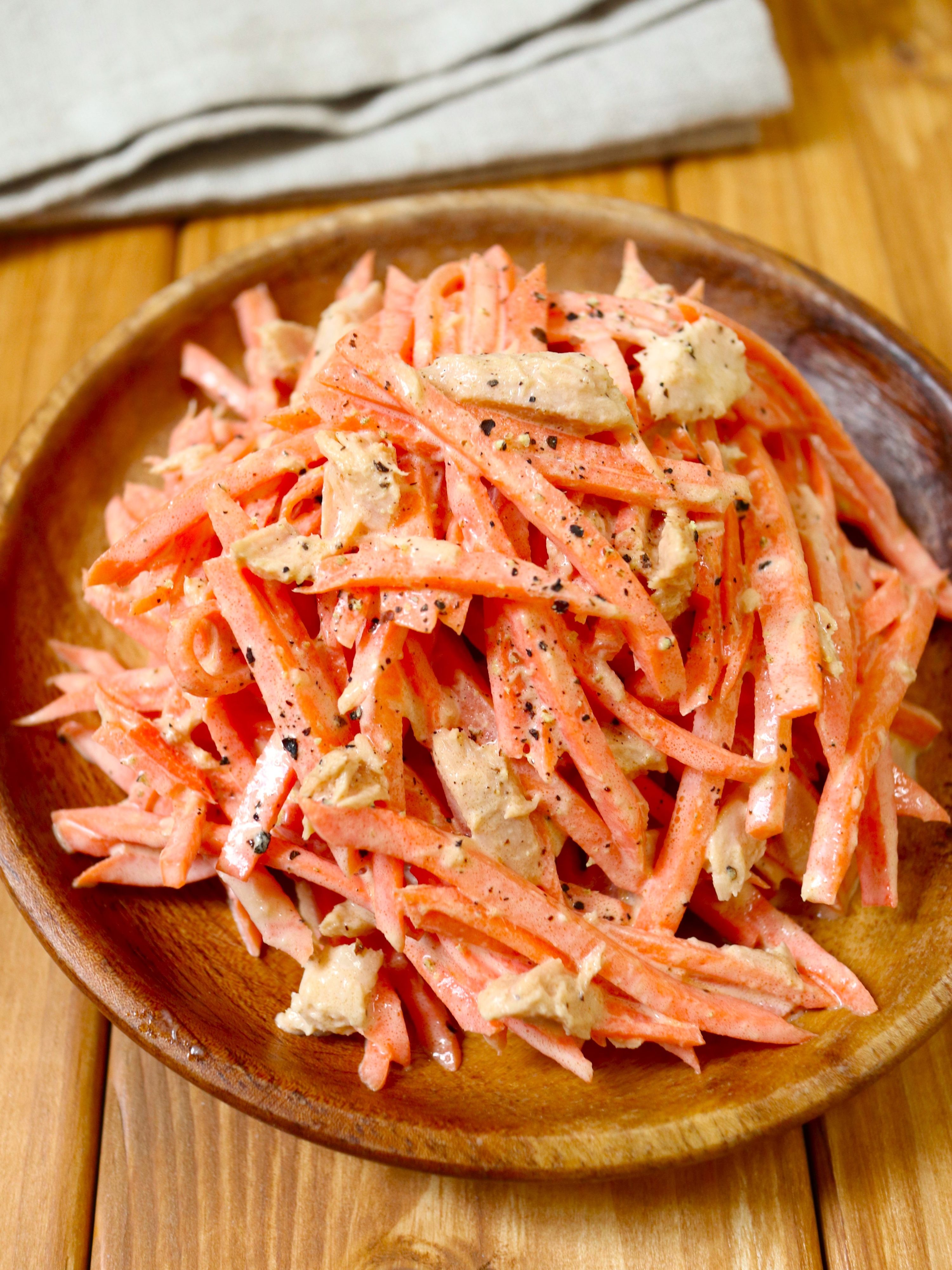 5分で完成！【ツナマヨにんじんサラダ】隠し味でやみつきの味