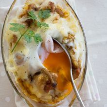 『落とし卵の焼きチーズカレードリア』#リメイク#簡単