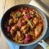 ワンパン10分【鶏肉×春キャベツ濃厚トマト煮】旨味たっぷり♩の工程4
