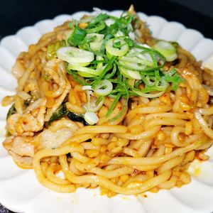 ヴェルの作ってみた!投稿(やみつきになるおいしさ！豚キムチ納豆パスタ)