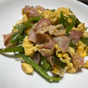 ぽちゃこの作ってみた!投稿(【ベーコンとピーマンの洋風たまご炒め】シンプルに美味しい♪)
