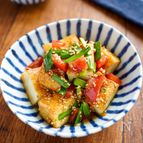 【焼き厚揚げのトマトニラだれ】ヘルシー簡単◎節約ボリューム◎