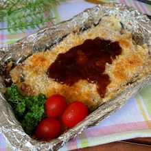 重ねてトースターで焼くだけ♪「ナスのミルフィーユカツレツ」