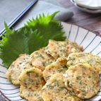 【かにかま大葉入り豆腐のピリふわ焼き】混ぜて焼くだけ♪激旨！
