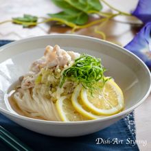 サッパリ！
万能ねぎ塩スープの豚しゃぶで！
冷やしうどん