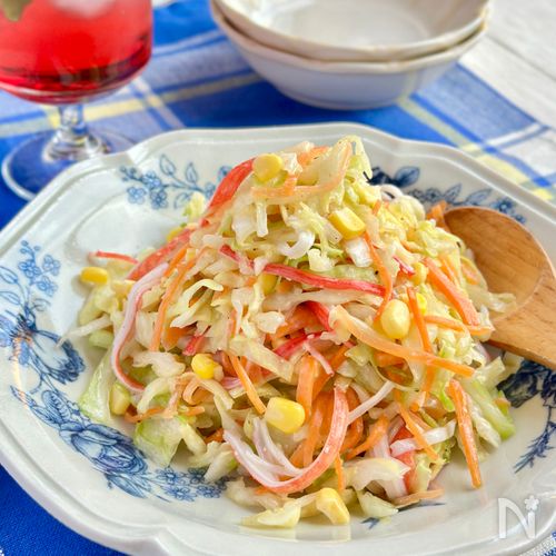味噌ヨーグルトの腸活コールスロー【カニかま入り♪マヨなし！】