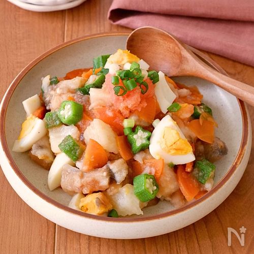 【長芋の腸活ポテサラ】牡蠣だしのうま味♪箸が止まらん!