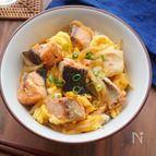 照り焼き風サーモンたまご丼