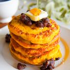 【砂糖・オイル・乳製品なし】米粉かぼちゃ小豆パンケーキ