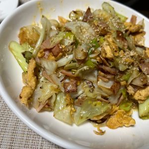 ぽちゃこの作ってみた!投稿(【キャベツとハムの卵炒め】ふんわり卵とシャキッとキャベツ♪)