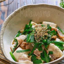 レンジで簡単！スタミナニラ豚豆腐
