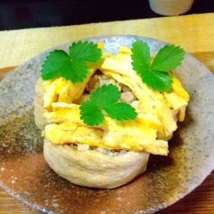 チョロリスの作ってみた!投稿(安うまなハレの日ごはん♪『鶏そぼろと錦糸卵のオープンいなり』)