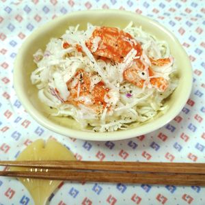 M＊Pの作ってみた!投稿(ポリ袋で完成♡キャベツとカニカマのマヨなしコールスロー)