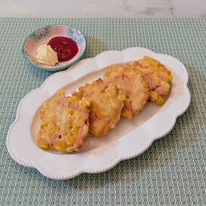 𝔂𝓾𝓶𝓲🍓の作ってみた!投稿(絹厚揚げとコーンとハムのもちもち焼き)