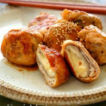 ＊肉巻きしいたけチーズのぽん酢照り焼き＊
