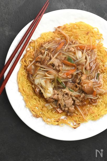 袋麺で！本格中華風あんかけかた焼きそば