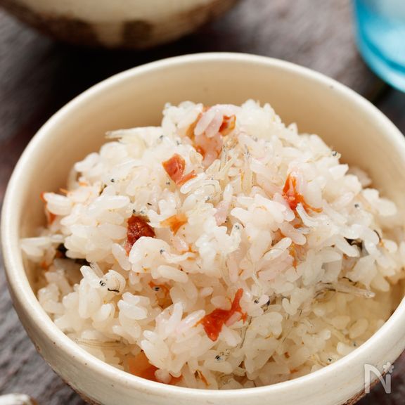 梅じゃこご飯（梅干しとじゃこの炊き込みご飯）【#お弁当】