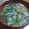 なべ円の作ってみた!投稿(カニカマレタスのかき玉スープ♩5分で!包丁要らずの即席スープ)