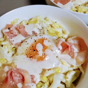 ゆみの作ってみた!投稿(【白菜1/4個と生ハムの豆乳シーザードレ】無限サラダ)