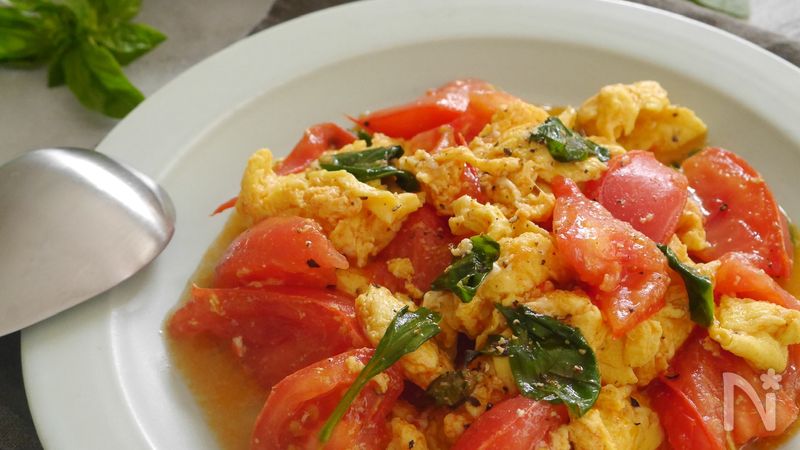 トマトとバジルのふんわり卵炒め By 若井 めぐみ レシピサイト Nadia ナディア プロの料理家のおいしいレシピ