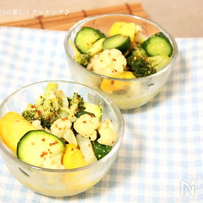パッパッと10分♪彩り野菜の粒マスタード漬け