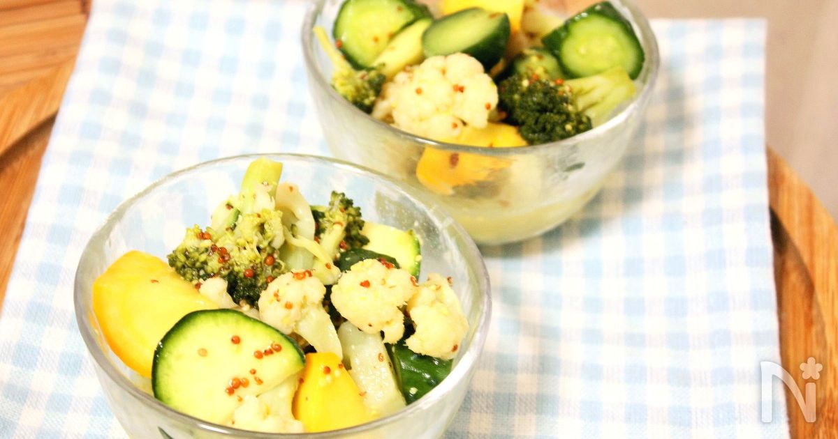 パッパッと10分♪彩り野菜の粒マスタード漬け