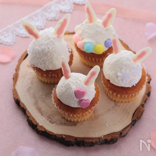 【イースターに♪】簡単うさぎカップケーキ