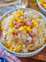 【とうもろこしとベーコンの炊き込みご飯】うどんスープで絶品！