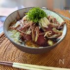 鰹のあおさとろろ丼
