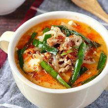 ハマる旨辛♪もやしと豆腐の濃厚担々スープ