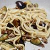 なすとひき肉の焼きうどんの工程3