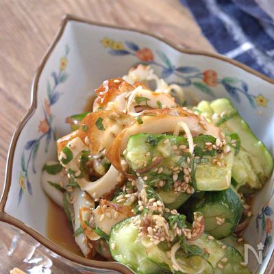 竹輪ときゅうりの薬味サラダ