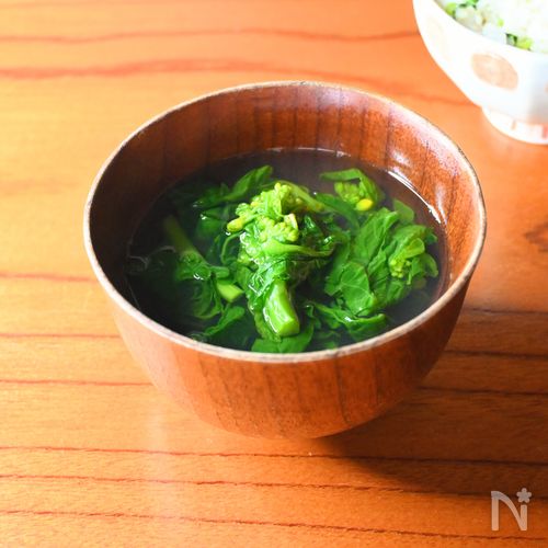 白だしで簡単！菜の花とシーフードのお吸い物