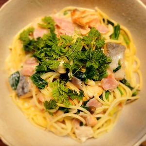 580192の作ってみた!投稿(【牛乳消費】鮭とほうれん草のクリームパスタ)