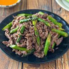 【佐賀県産アスパラと牛肉のすき焼風炒め】ご飯が進む♪
