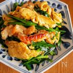 鶏むね肉がやわらか♪ニラ玉チキン